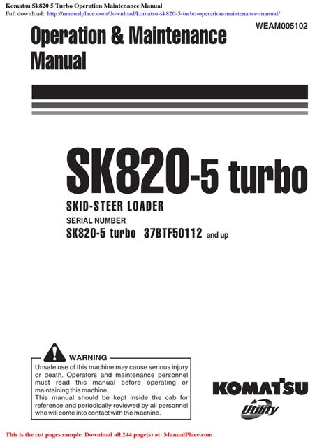 komatsu sk820 turbo manual